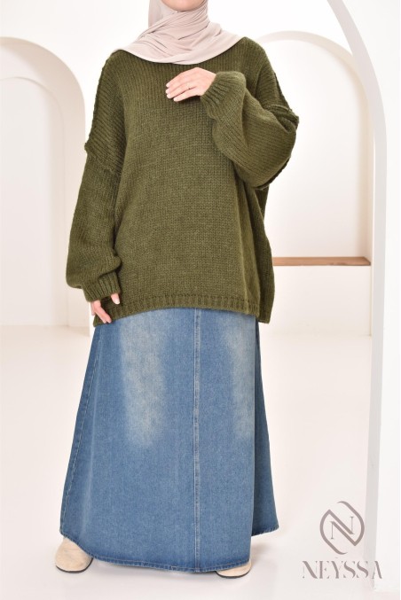 Bescheidener Oversize-Pullover für Damen aus Strick bey neyssa