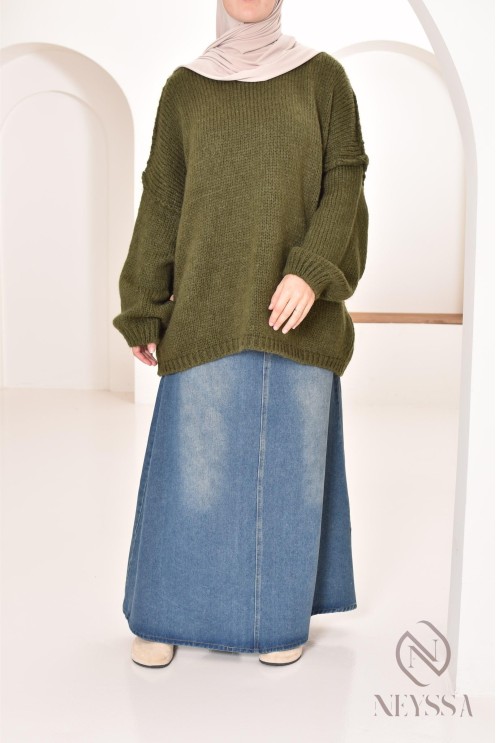 Bescheidener Oversize-Pullover für Damen aus Strick bey neyssa