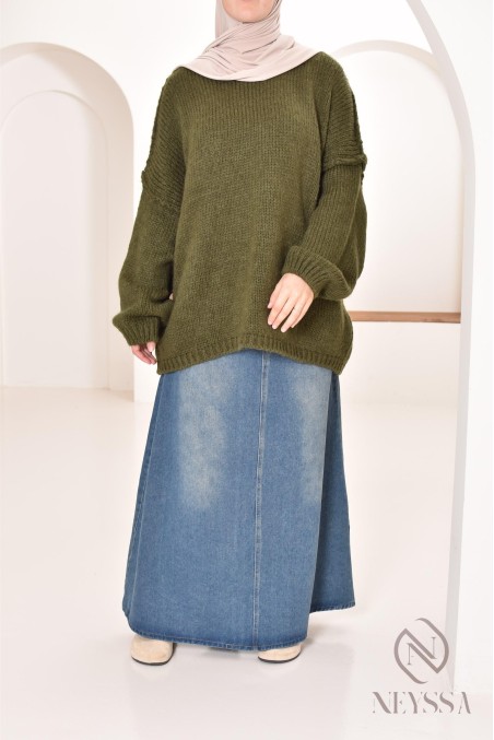 Bescheidener Oversize-Pullover für Damen aus Strick bey neyssa