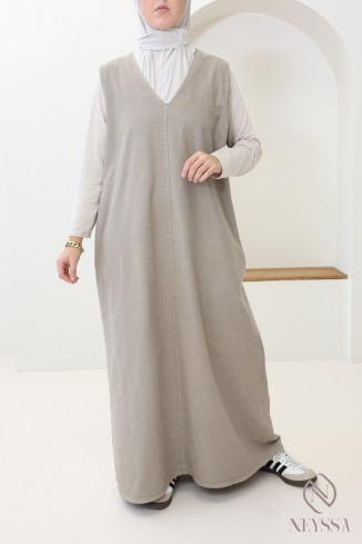 Trendy sleeveless long denim dress, 100% cotton 2