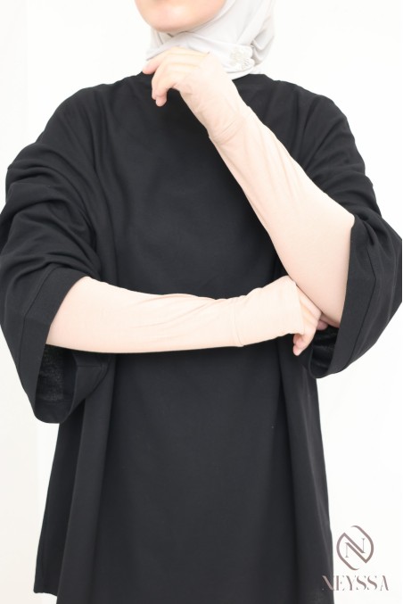 Manchettes mitaines en coton modal longue pour femme hijabi