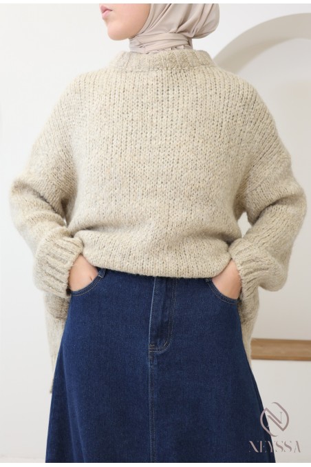 Oversize-Strickpullover aus Wollstoff, schön warm für den Winter