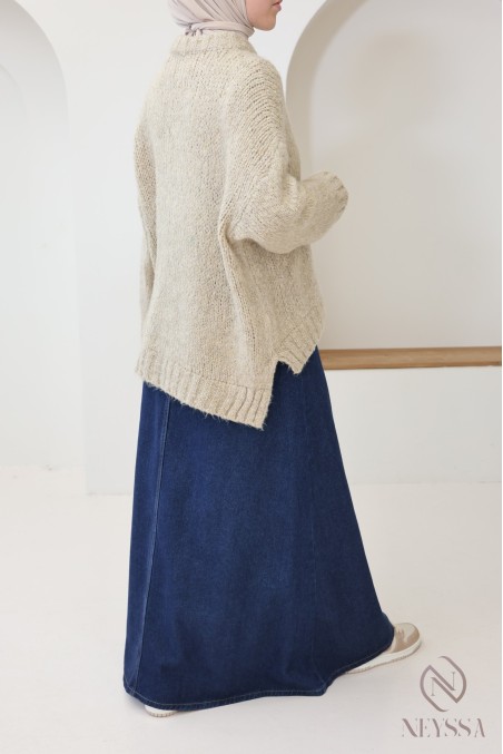 Oversized wool knit jumper, warm for winter