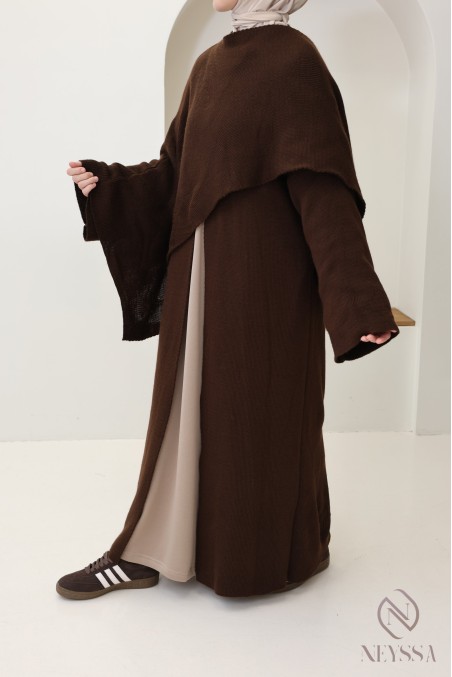 Gilet en maille avec cape intégrée, tenue modeste élégante