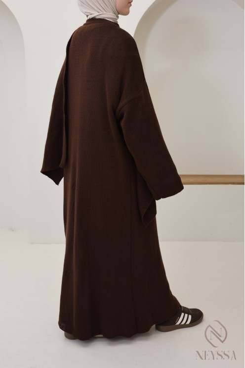 Gilet en maille avec cape intégrée, tenue modeste élégante