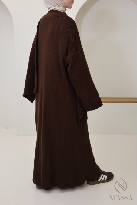 Gilet en maille avec cape intégrée, tenue modeste élégante