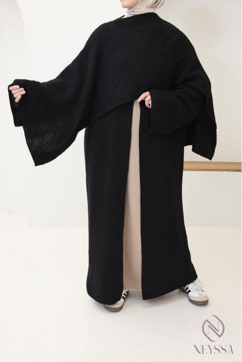 Gilet en maille avec cape intégrée, tenue modeste élégante