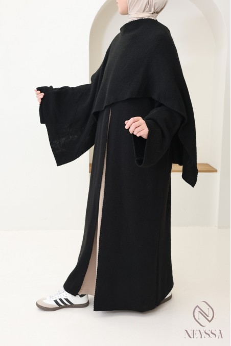 Gilet en maille avec cape intégrée, tenue modeste élégante