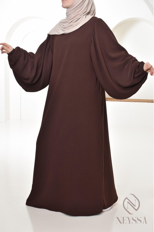 Geschenkbox mit brauner Abaya und Khimar aus Jazz, Box für die Omra