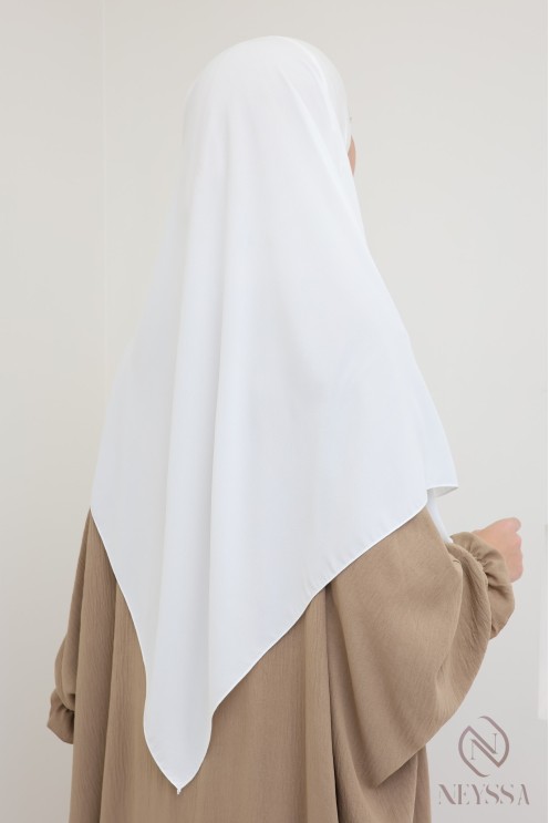 Khimar court à enfiler mousseline, bandeau intégré, tissu fluide