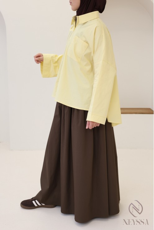 Modisches Oversize-Baumwollhemd mit Knöpfen für Hijabi-Frauen