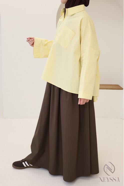 Long flared cotton skirt for women who wear hijabs