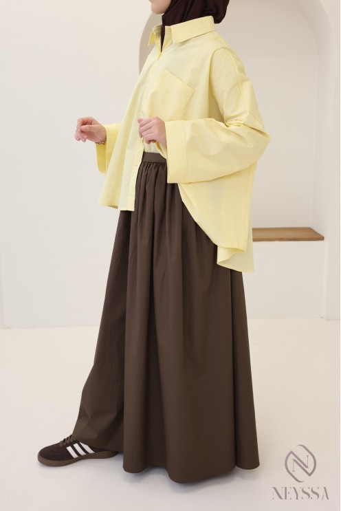 Long flared cotton skirt for women who wear hijabs