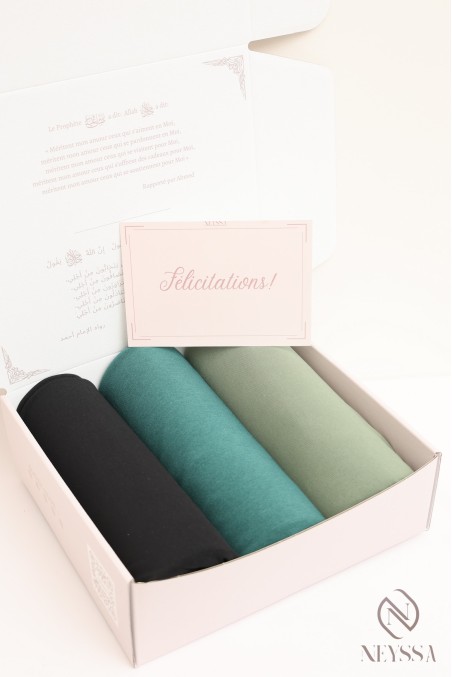 Box 3 hijab jersey premium à enfiler pour femme hijabi tendance