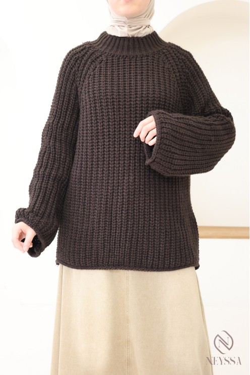 Oversize-Strickpullover für Damen, Rundhalsausschnitt, Einheitsgröße