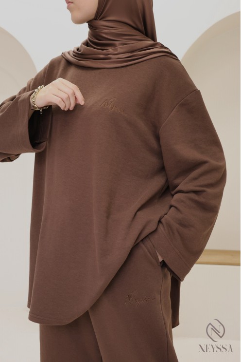 2-teiliges Set aus Hose und Langarm-T-Shirt für Hijabi-Frauen