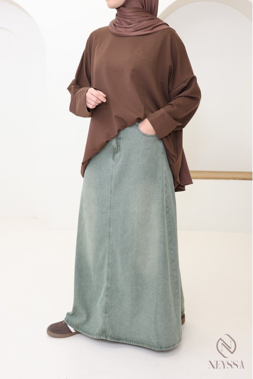 Oversize-Langarm-T-Shirt aus 100 % Baumwolle von Neyssa