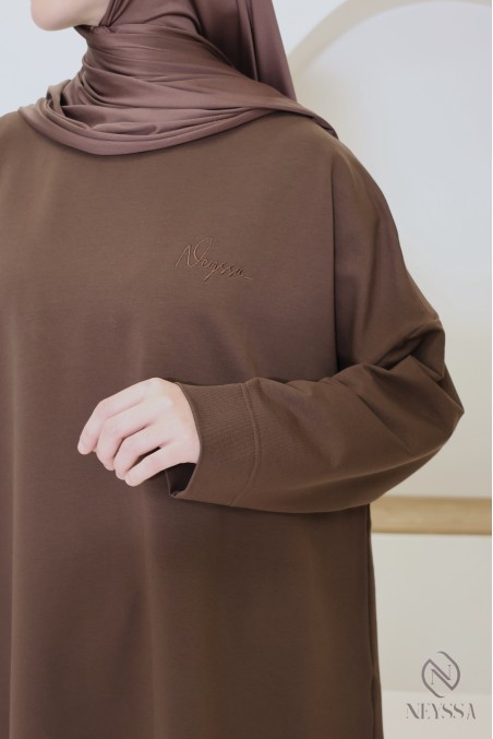 Oversize-Langarm-T-Shirt aus 100 % Baumwolle von Neyssa