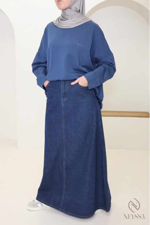 T-shirt style sweat oversize en coton femme sportive hijabi