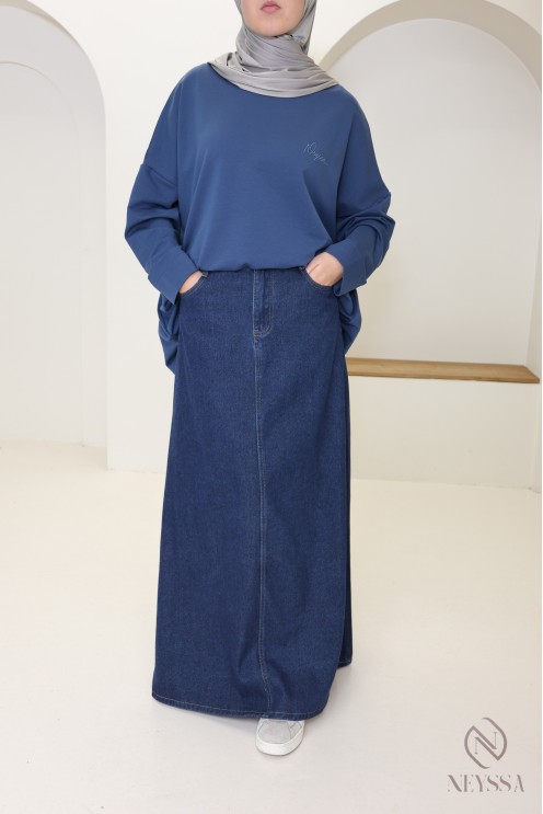 Oversize-T-Shirt im Sweatshirt-Stil aus Baumwolle für sportliche