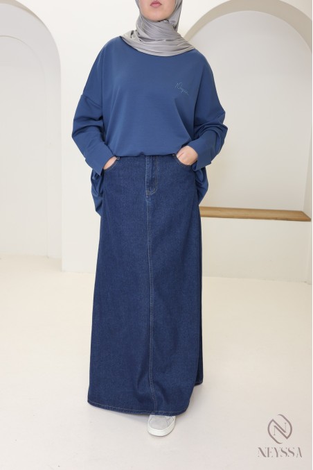 T-shirt style sweat oversize en coton femme sportive hijabi