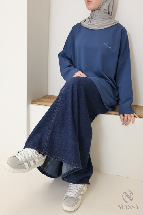 T-shirt style sweat oversize en coton femme sportive hijabi