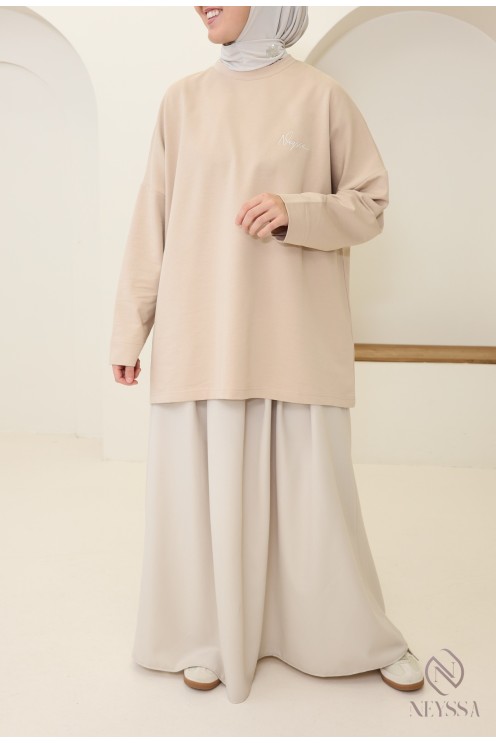 T-shirt manches longues sportswear signature Neyssa - 100% coton