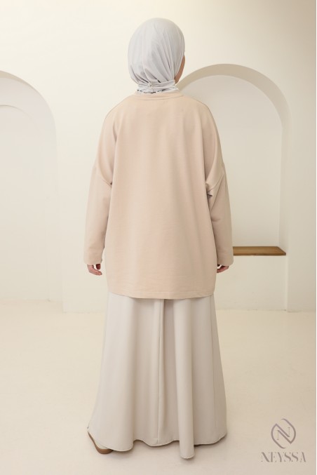 Neyssa signature long-sleeved sportswear T-shirt - 100% cotton