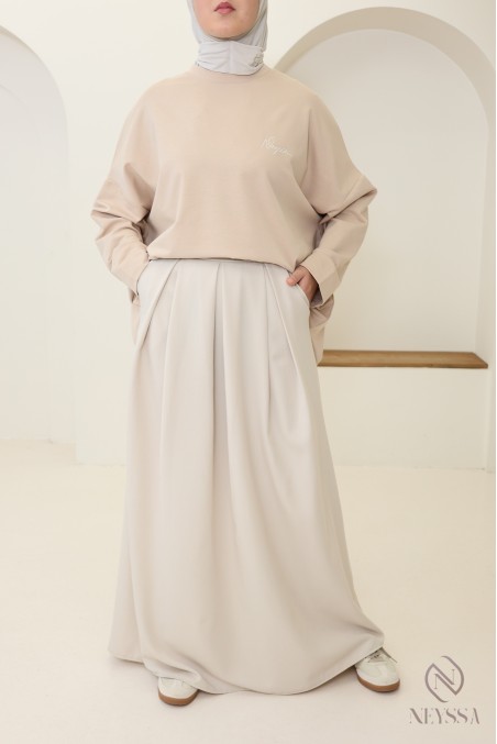 Neyssa signature long-sleeved sportswear T-shirt - 100% cotton