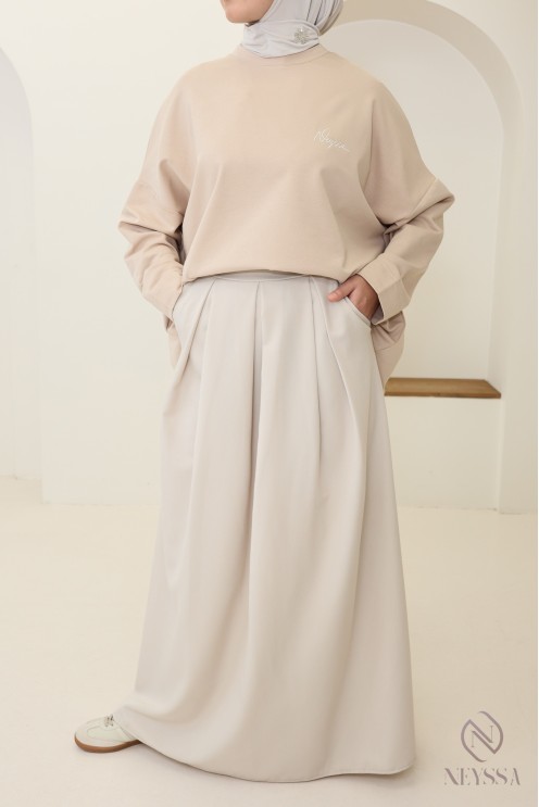 Neyssa signature long-sleeved sportswear T-shirt - 100% cotton