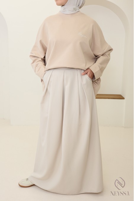 Neyssa signature long-sleeved sportswear T-shirt - 100% cotton