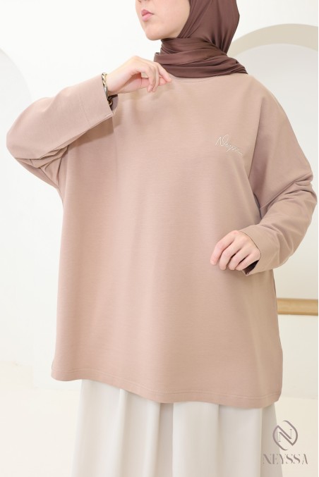 Women's 100% cotton long-sleeved T-shirt - Neyssa signature