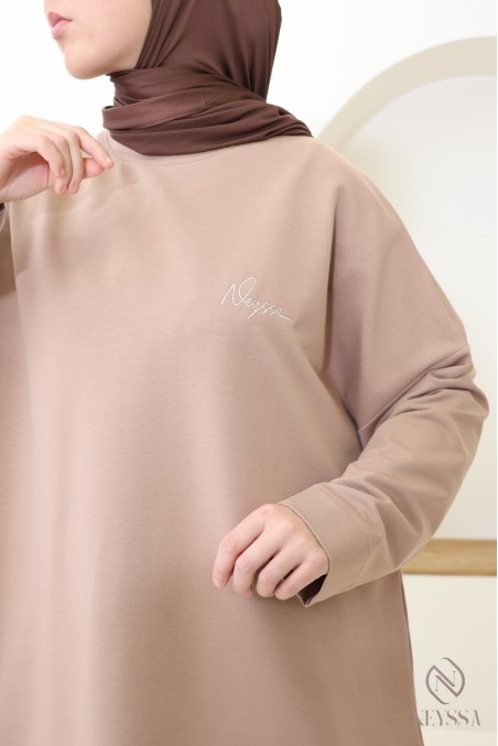 Langärmeliges Damen-T-Shirt aus 100 % Baumwolle – Neyssa-Signature