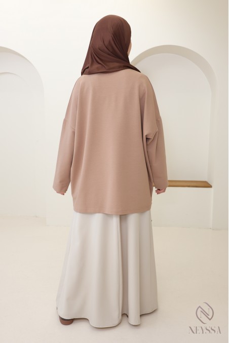 Langärmeliges Damen-T-Shirt aus 100 % Baumwolle – Neyssa-Signature