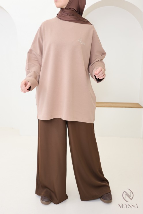 Langärmeliges Damen-T-Shirt aus 100 % Baumwolle – Neyssa-Signature