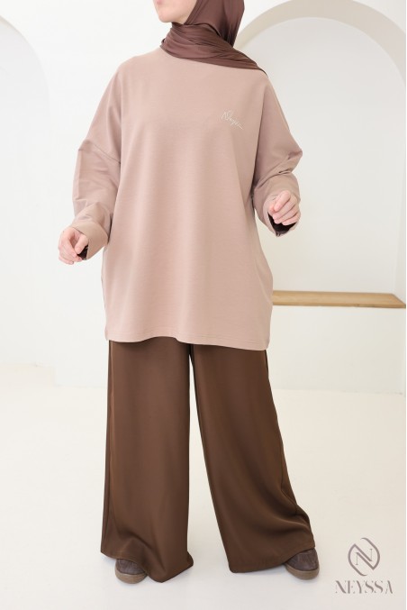 Women's 100% cotton long-sleeved T-shirt - Neyssa signature