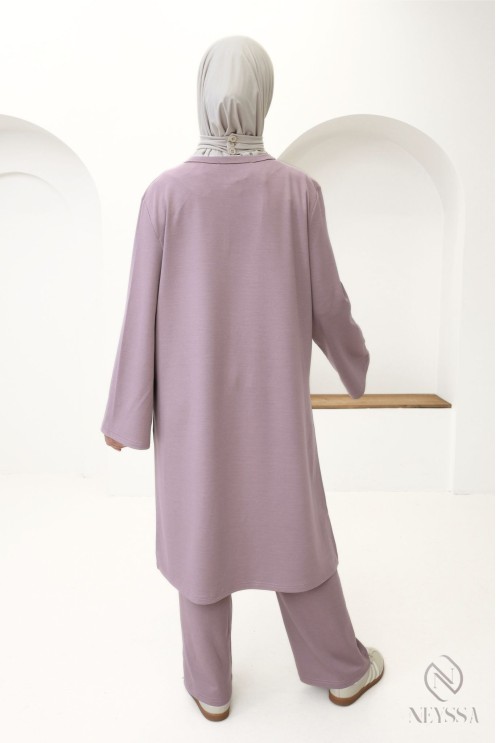 Women's 2-piece dusty rose tunic and pants set