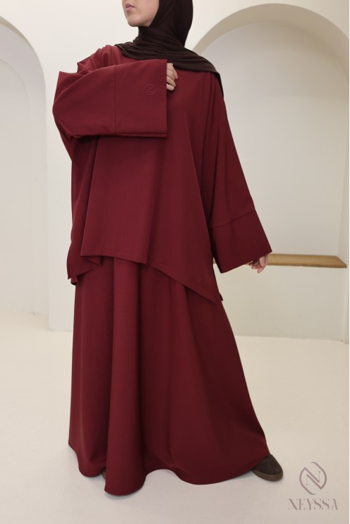 Set für Damen mit bordeauxrotem Rock, Neyssa Confection