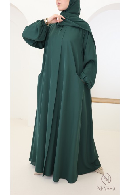 Abaya Dubaï moderne avec poches, confection en soie de Nidah