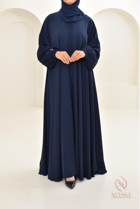 Abaya Dubaï évasée vert Neyssa confection, coupe fluide élégante