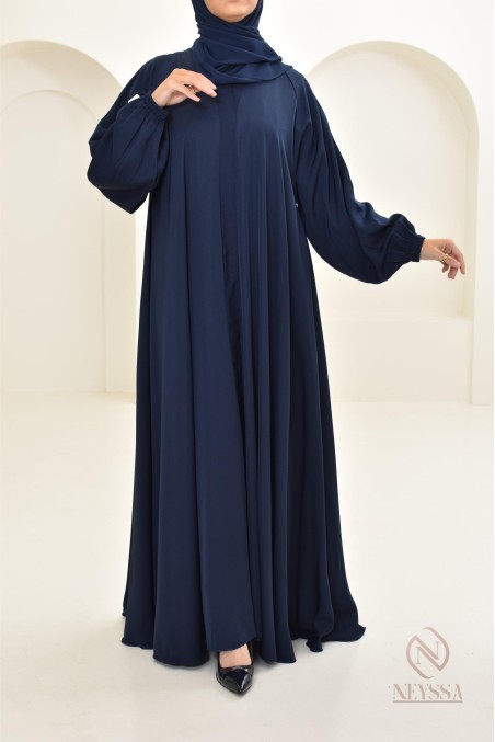 Abaya Dubaï évasée vert Neyssa confection, coupe fluide élégante