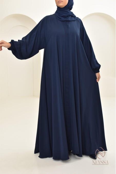 Neyssa green flared Dubai abaya, elegant flowing cut