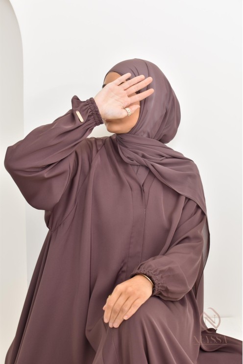 Abaya Dubaï évasée vert Neyssa confection, coupe fluide élégante