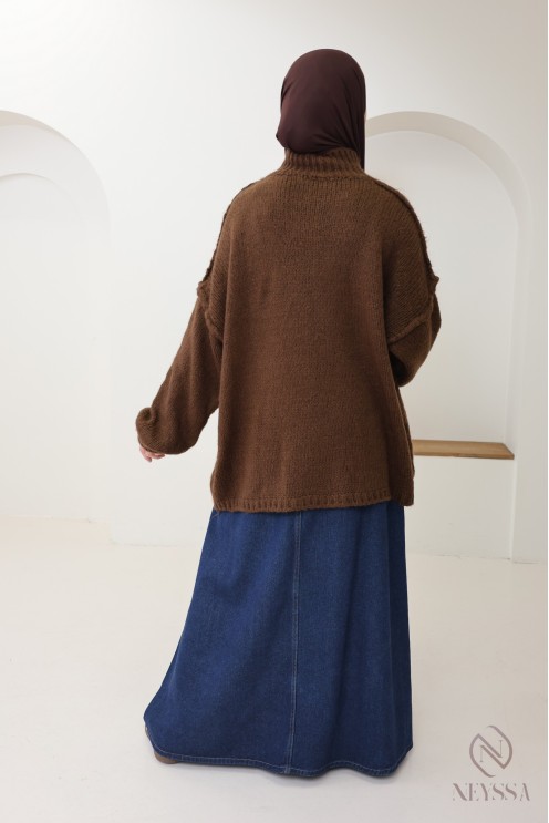 Bescheidener Oversize-Pullover für Damen aus Strick bey neyssa