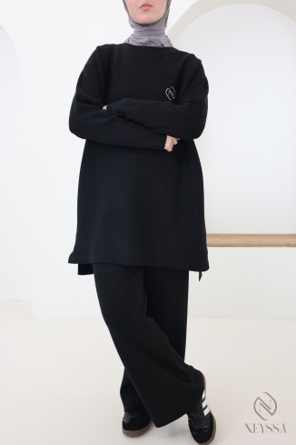 Damen-Set aus Pullover und Hose aus weichem Strick, schlichter Schnitt 2