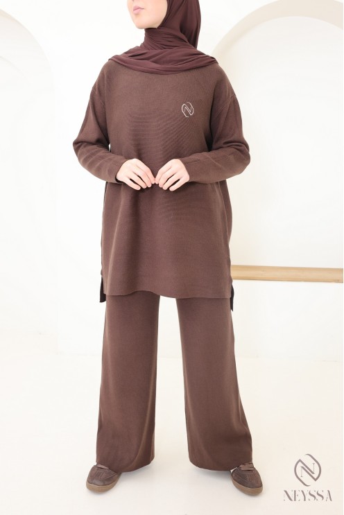 Weiches Strickensemble für Damen, Pullover + Hose, Neyssa Création