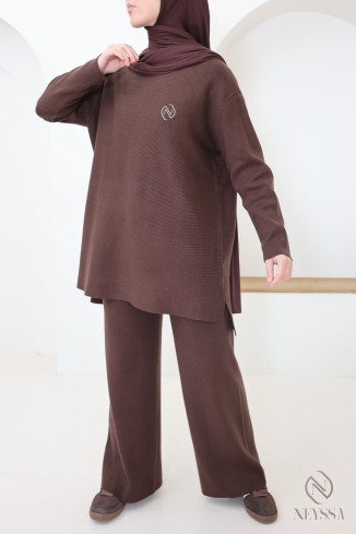 Weiches Strickensemble für Damen, Pullover + Hose, Neyssa Création