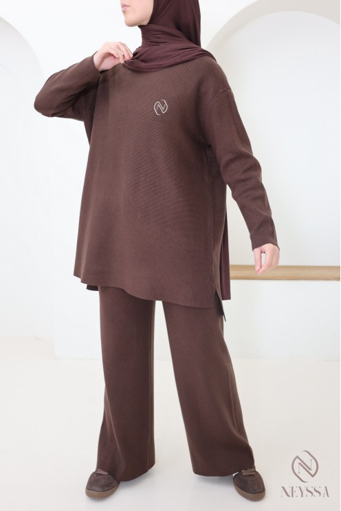 Weiches Strickensemble für Damen, Pullover + Hose, Neyssa Création