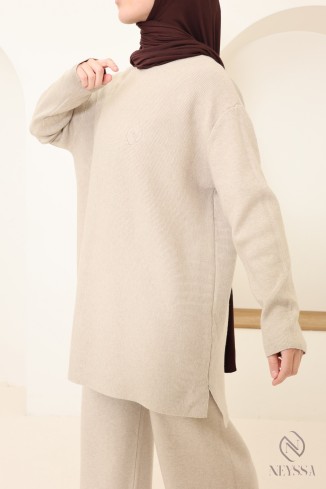 Damen-Set aus weichem Strick, Pullover und passende Hose 2