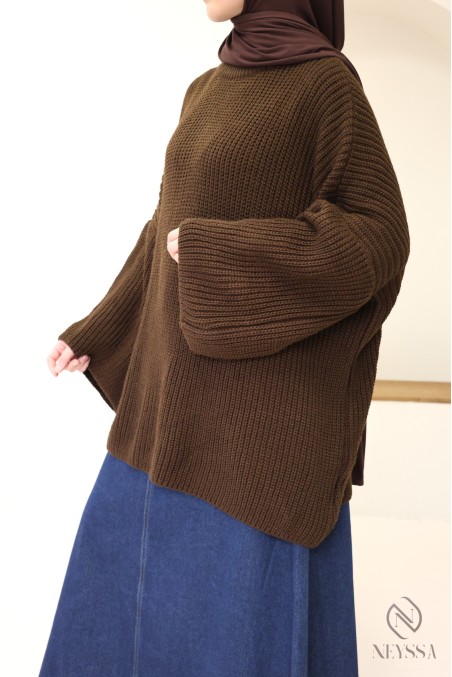 Oversize-Pullover aus feinem Strick mit weiten Ärmeln